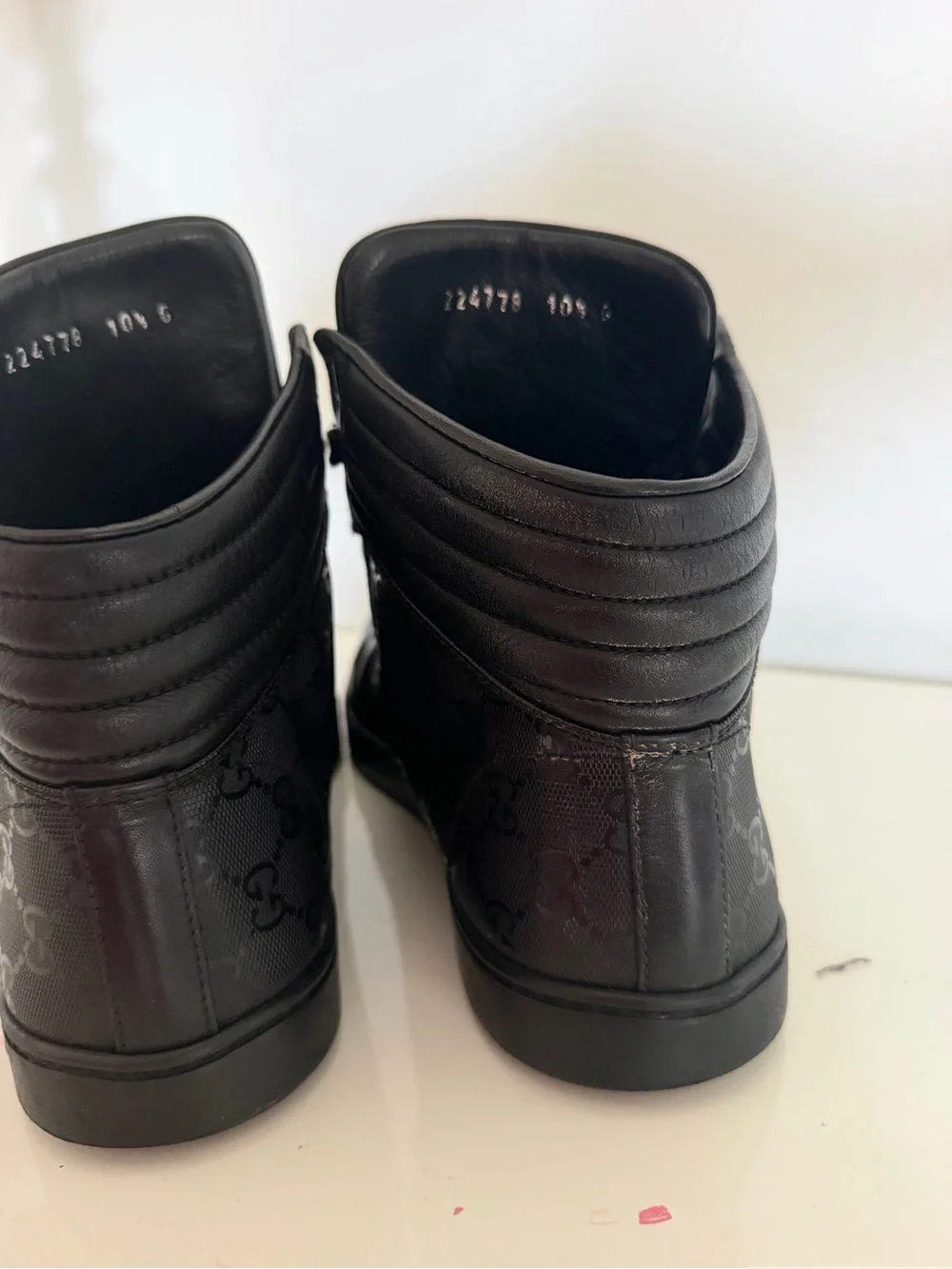 Authentic Gucci GG Imprimé Black High-Top Sneakers Men’s US 11 / Gucci 10.5